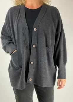 Caroline Boyfriend Cardigan charcoal