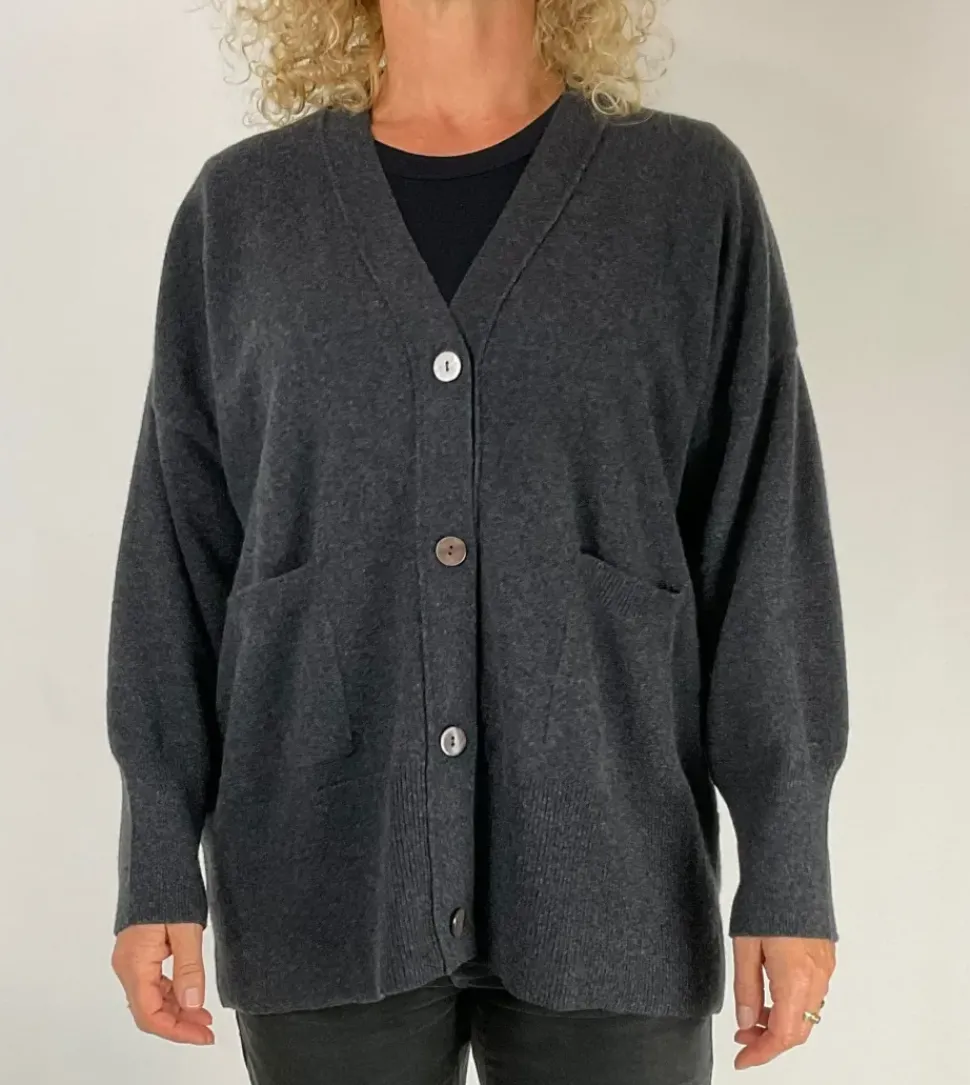 Caroline Boyfriend Cardigan charcoal