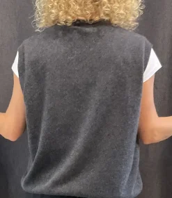 Caroline Cashmere Waistcoat charcoal grey