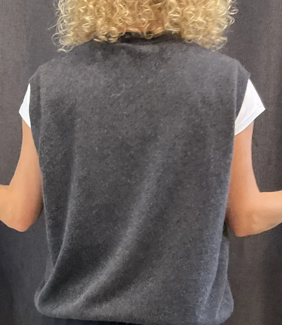 Caroline Cashmere Waistcoat charcoal grey