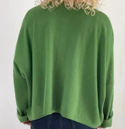 Caroline Crew Cardigan leaf green
