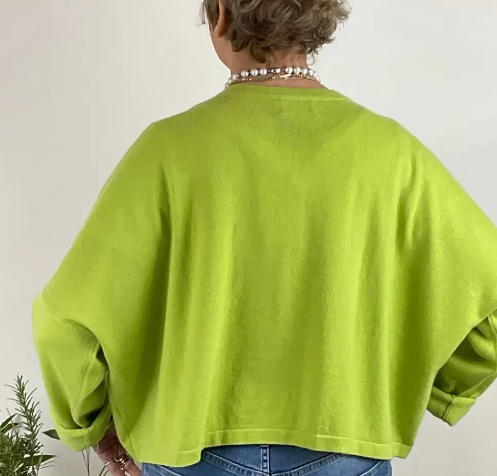Caroline Crew Cardigan lime