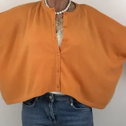 Caroline Crew Cardigan orange