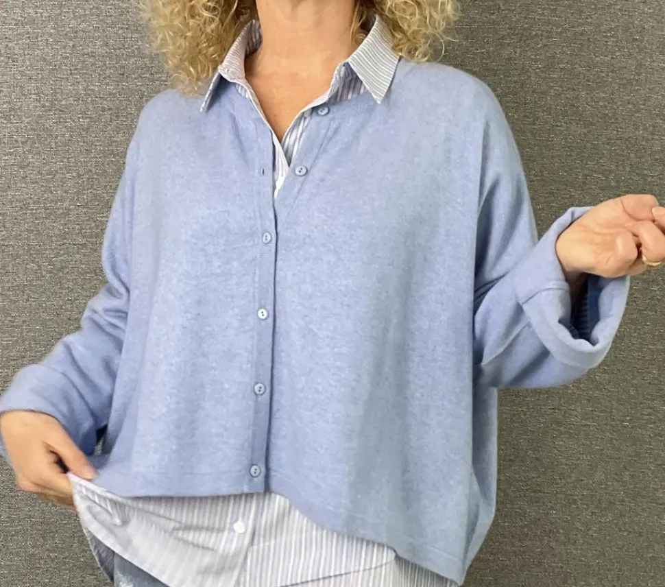 Caroline Crew Cardigan pale blue