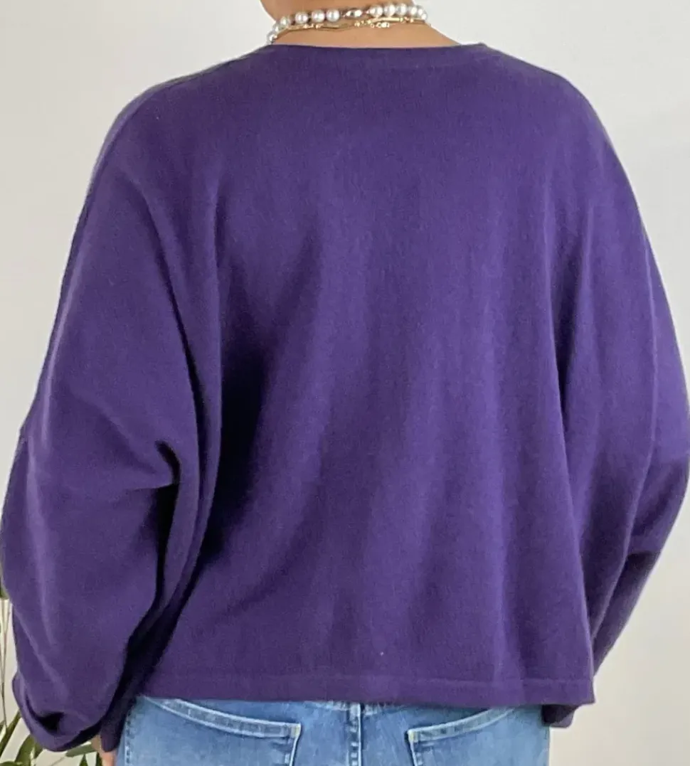 Caroline Crew Cardigan purple