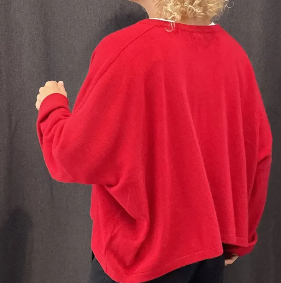 Caroline Crew Cardigan Red