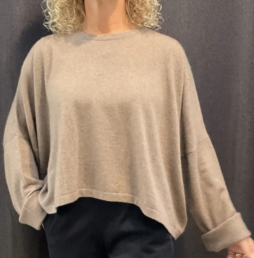 Caroline Crew cashmere Crew Sweater taupe