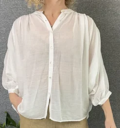 Diega Blouse Celeste white