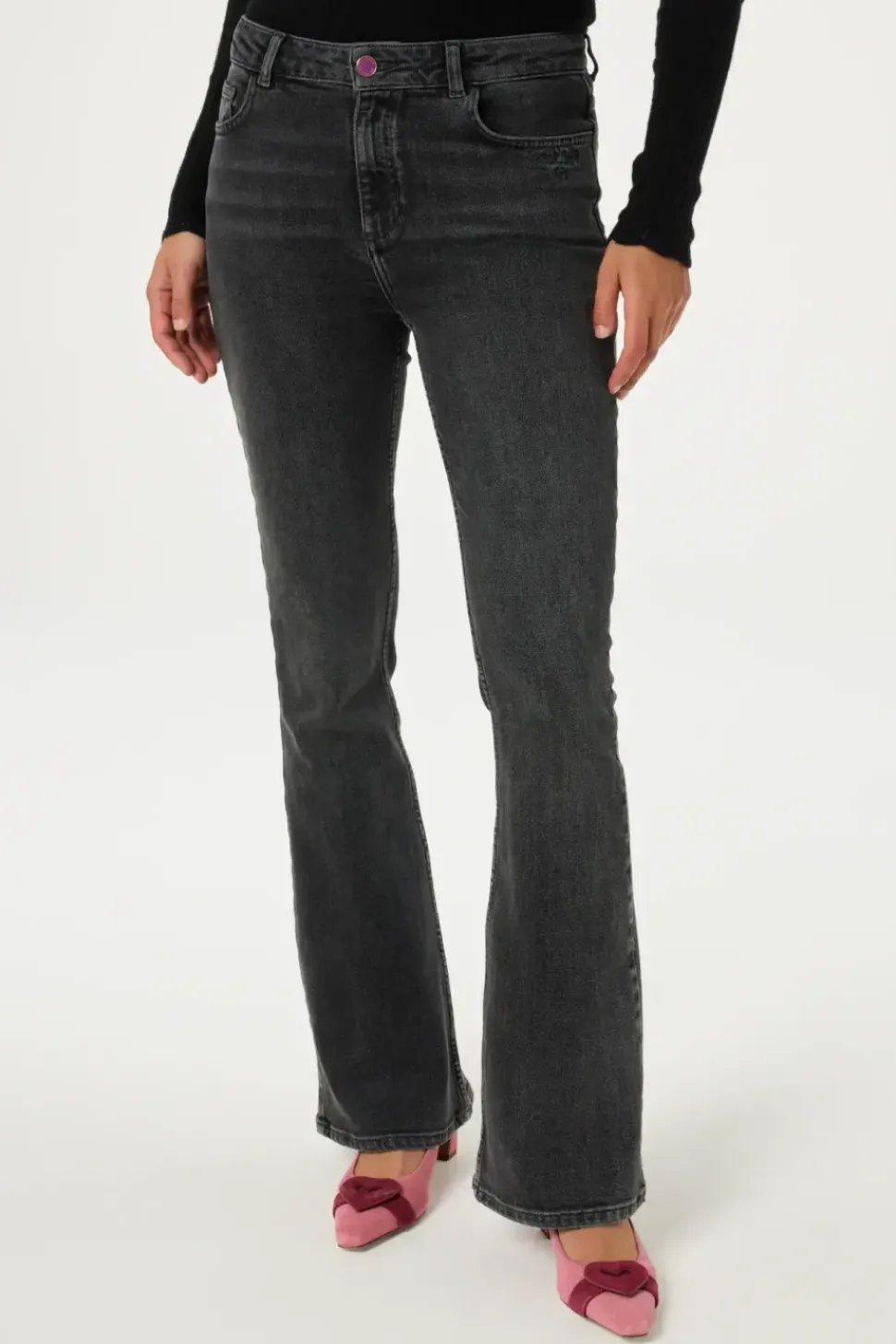 Fabienne Chapot Eva Flare Jeans washed grey