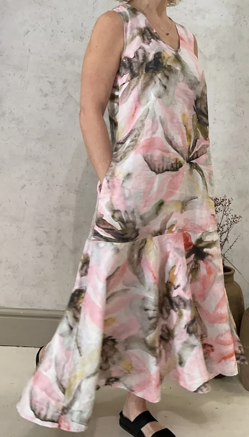 Grizas Dress abstract floral pinks