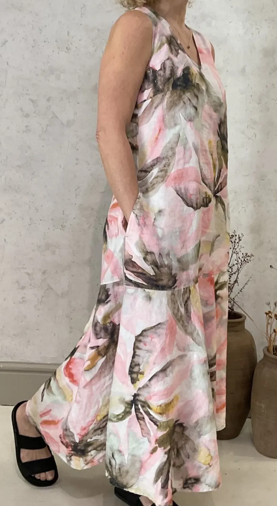 Grizas Dress abstract floral pinks