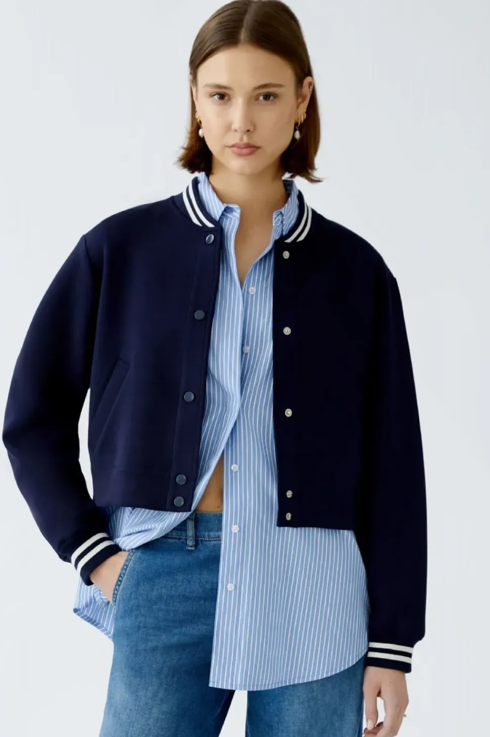 Oui Blouson Jacket navy blue