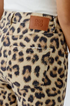 Oui Jeans Cropped leopard