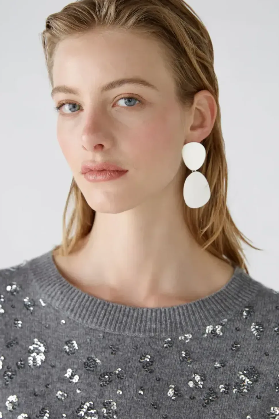 Oui Jumper Sparkles grey