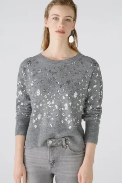 Oui Jumper Sparkles grey