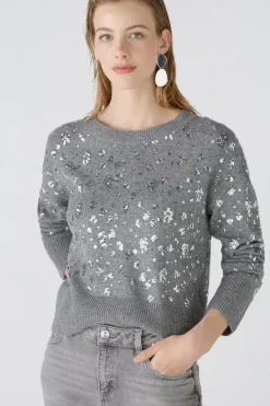 Oui Jumper Sparkles grey