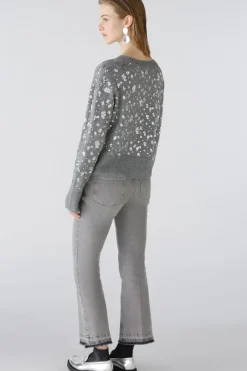 Oui Jumper Sparkles grey
