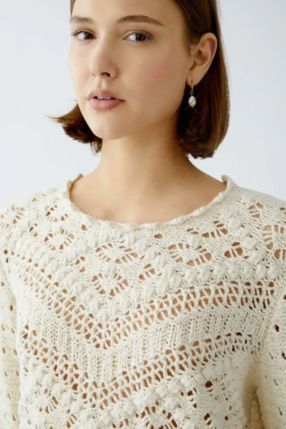 Oui Lace Jumper gardenia