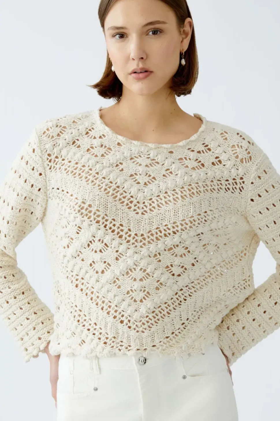 Oui Lace Jumper gardenia