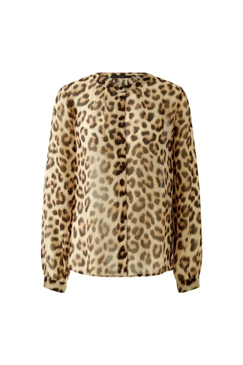 Oui Leopard Blouse camel grey