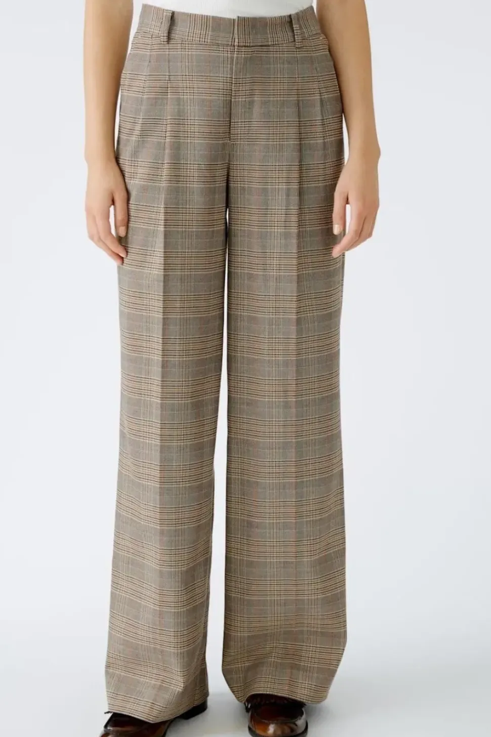 Oui Pleated Trouser light stone grey