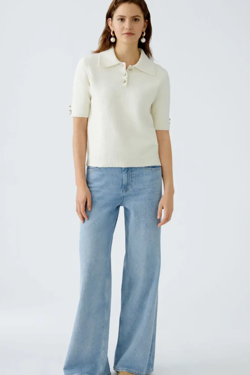 Oui Polo Jumper gardenia