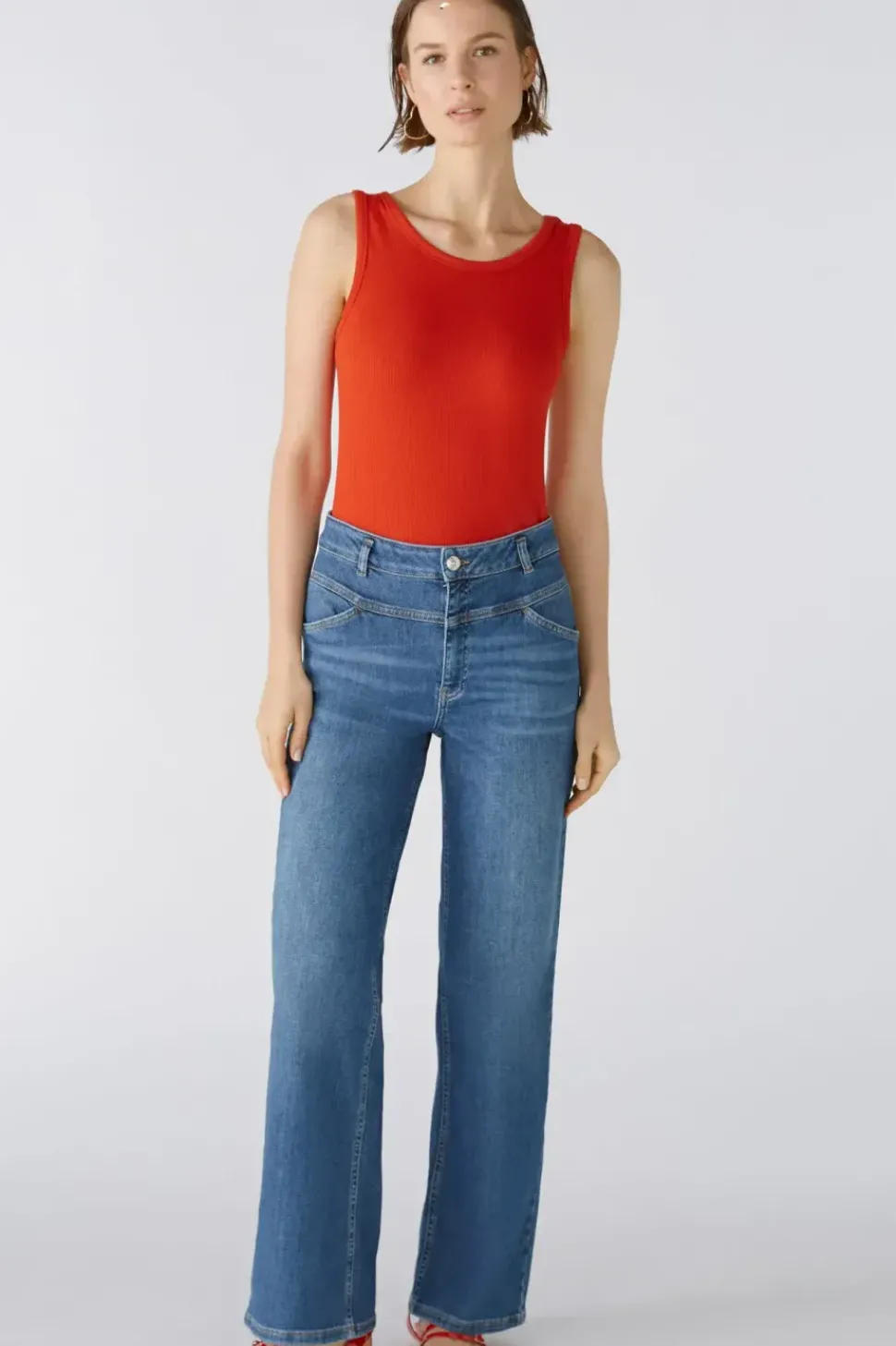 Oui The Straight Jeans dark blue denim