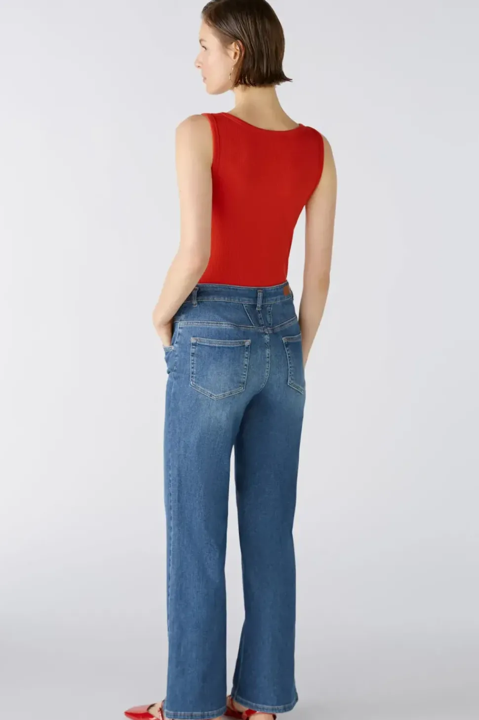 Oui The Straight Jeans dark blue denim