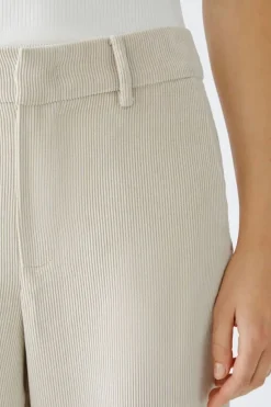 Oui Trouser Cord light beige melange