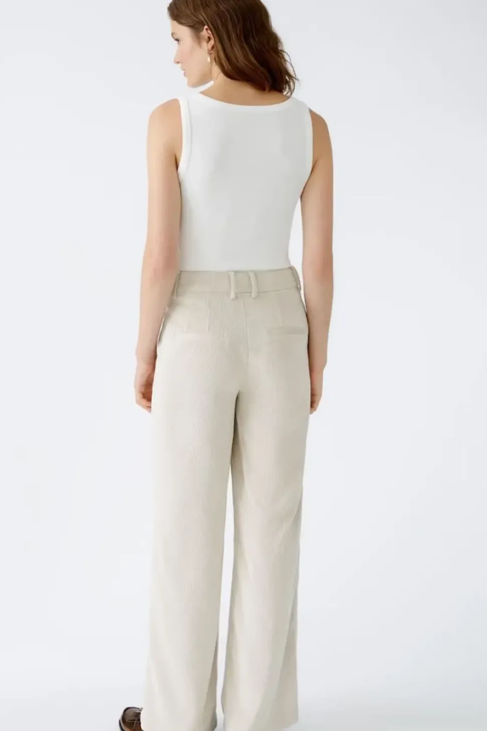 Oui Trouser Cord light beige melange