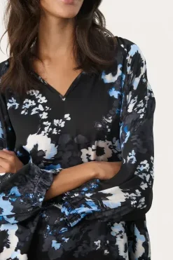 Part Two Blouse Elsia navy blurred flower