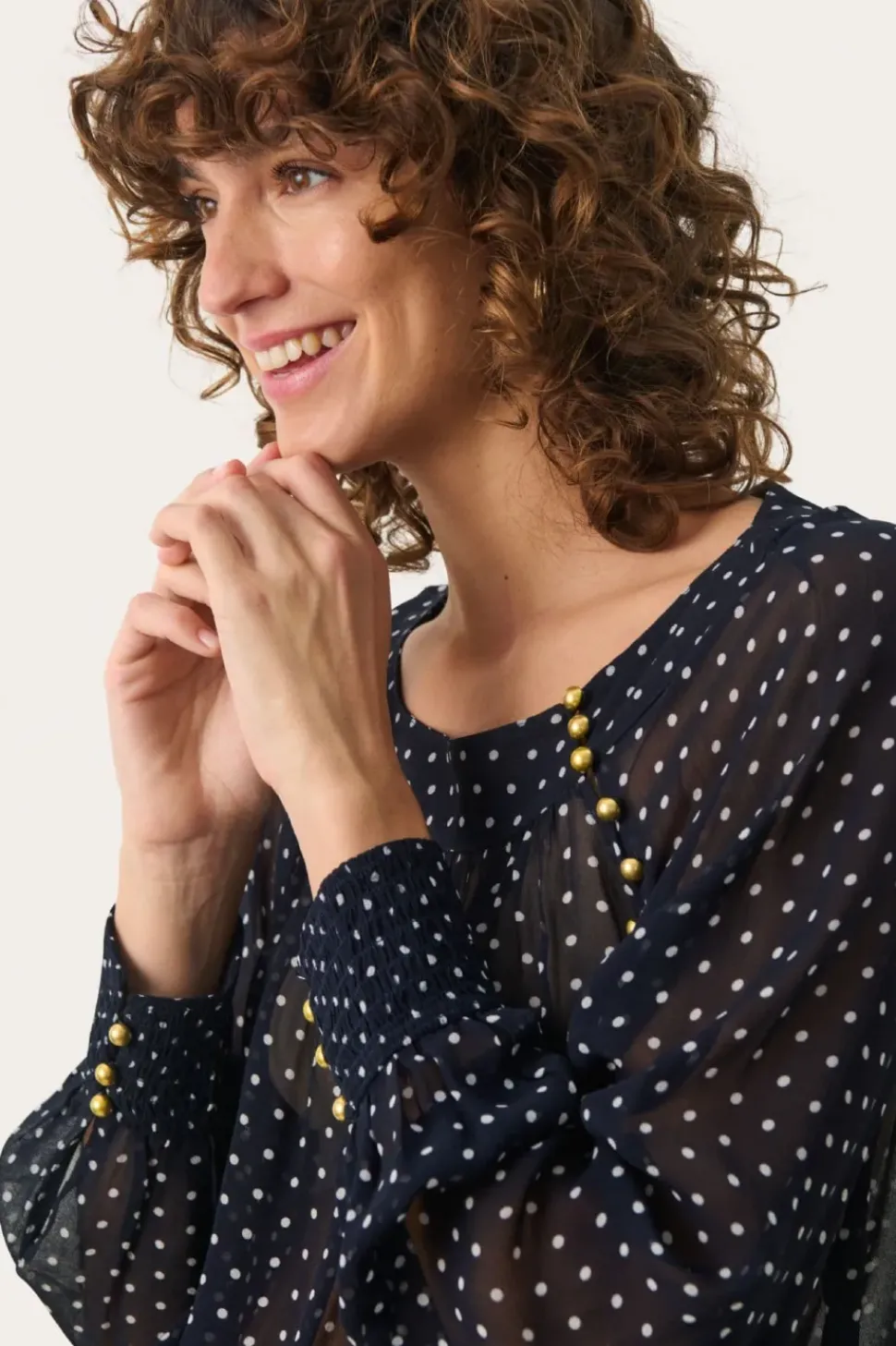 Part Two Blouse Laja dark navy dot