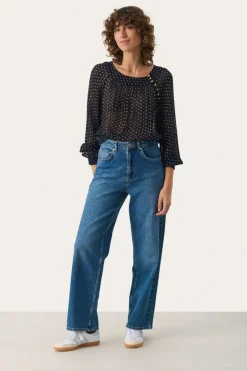 Part Two Blouse Laja dark navy dot