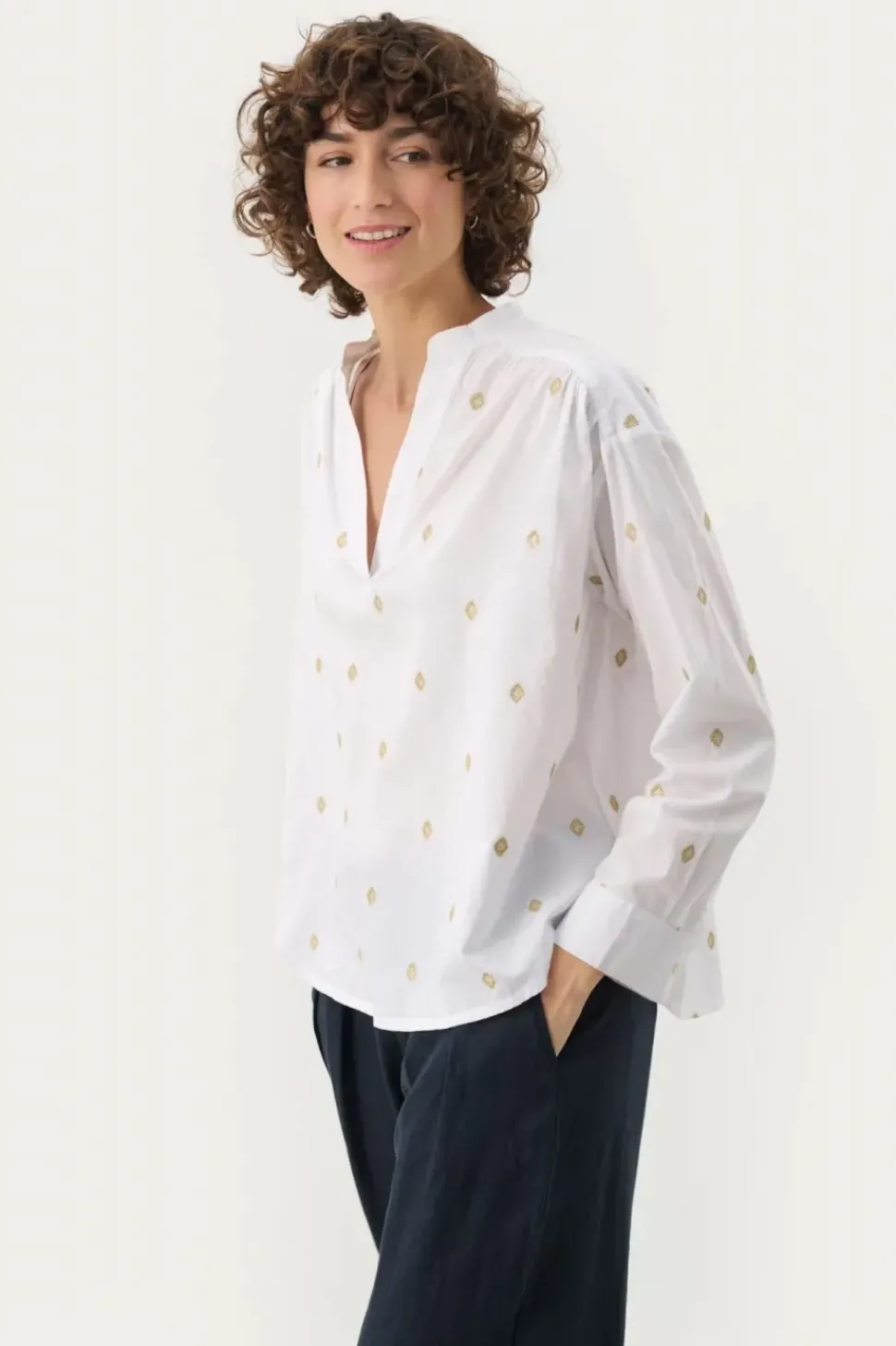 Part Two Blouse Natale white/gold