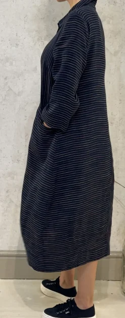 Sahara Linen Space Dye Shirt Dress navy