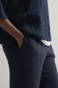 Sahara Twisted Linen Crop Bubble Trouser night