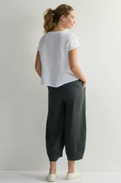 Sahara Waffle Linen Top white